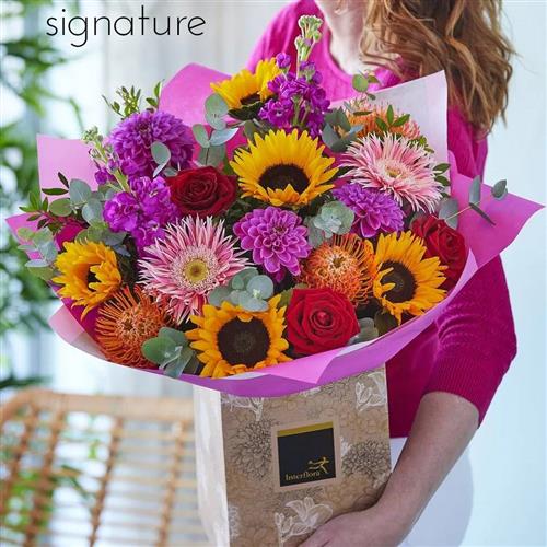 Sunflowers &amp; Roses Hand Tied