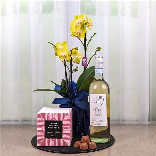 Orchid Chocs &amp; White Wine