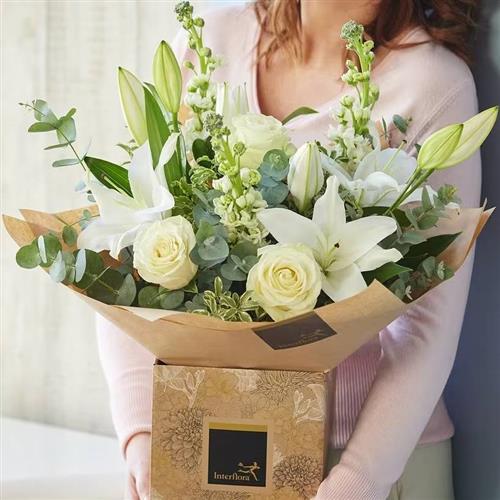 White Rose &amp; Lily Bouquet