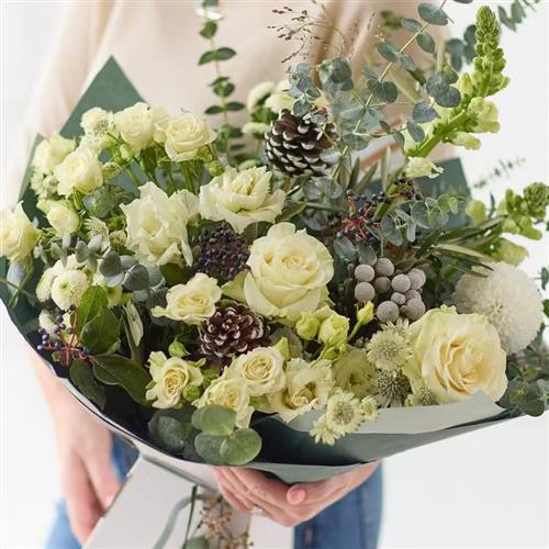Serene Shades of Winter Bouquet