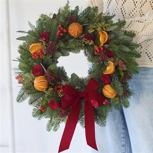 Traditional Christmas Door Wreath